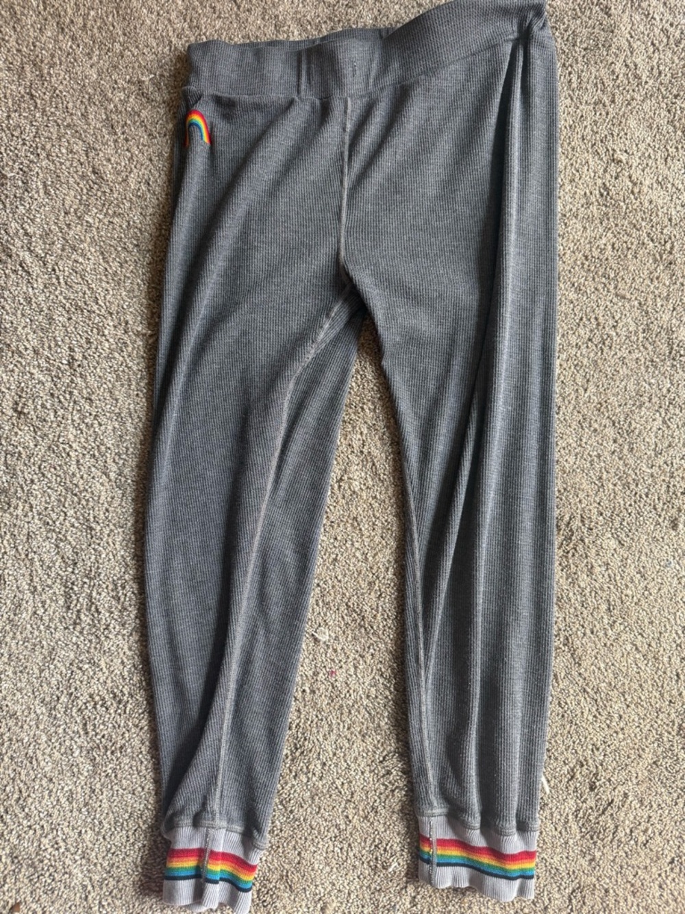 Aviator Nation Thermal Leggings with Rainbow Trim- M